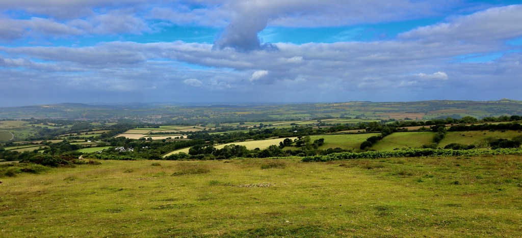 View from Pork Hill car park, overlooking the River Tamar, Plymouth, Tavistock and Brentor Church